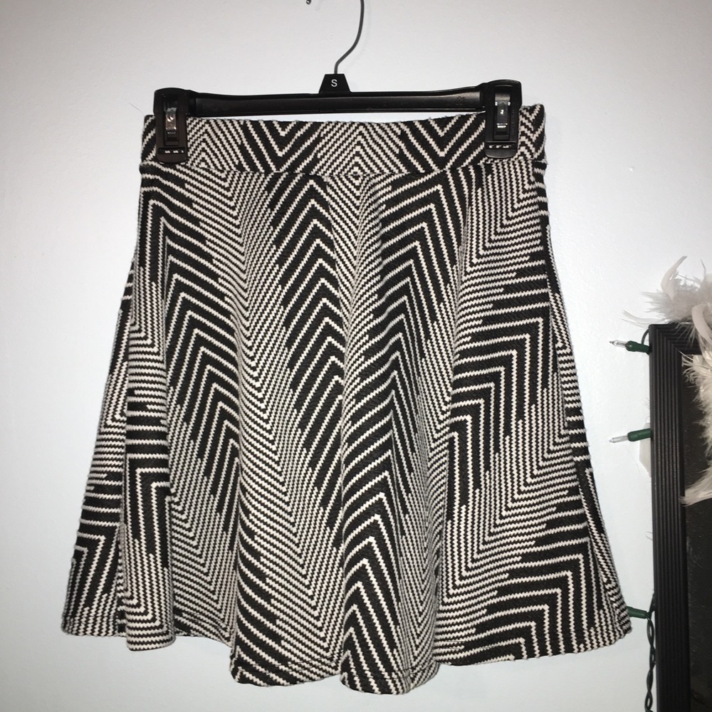Black and white striped skirt
